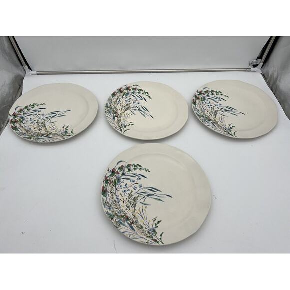 Anthropologie Printemps Dinner Plates Stoneware Spring Flowers Floral Set of 4 - Picture 2 of 6